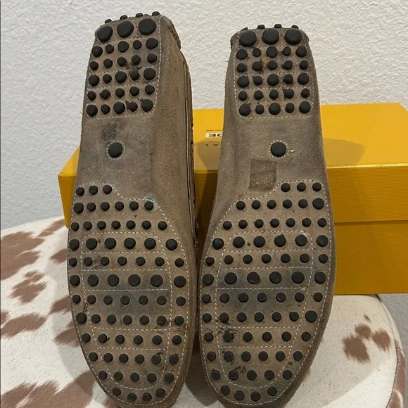 Brown Suede Loafers with Lace Detail - Picture 5 of 12